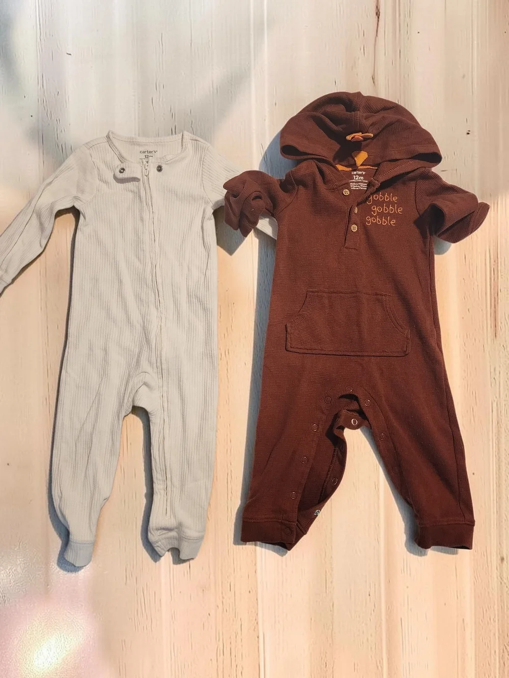 Carter's Thanksgiving Bundle  2 Rompers Size 12 Months